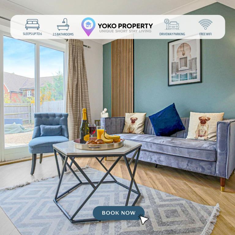 Middleton House • Sleeps 6 • Free Parking • Garden • Work Desk • Fast WiFi • Yoko Property - B&B Milton Keynes