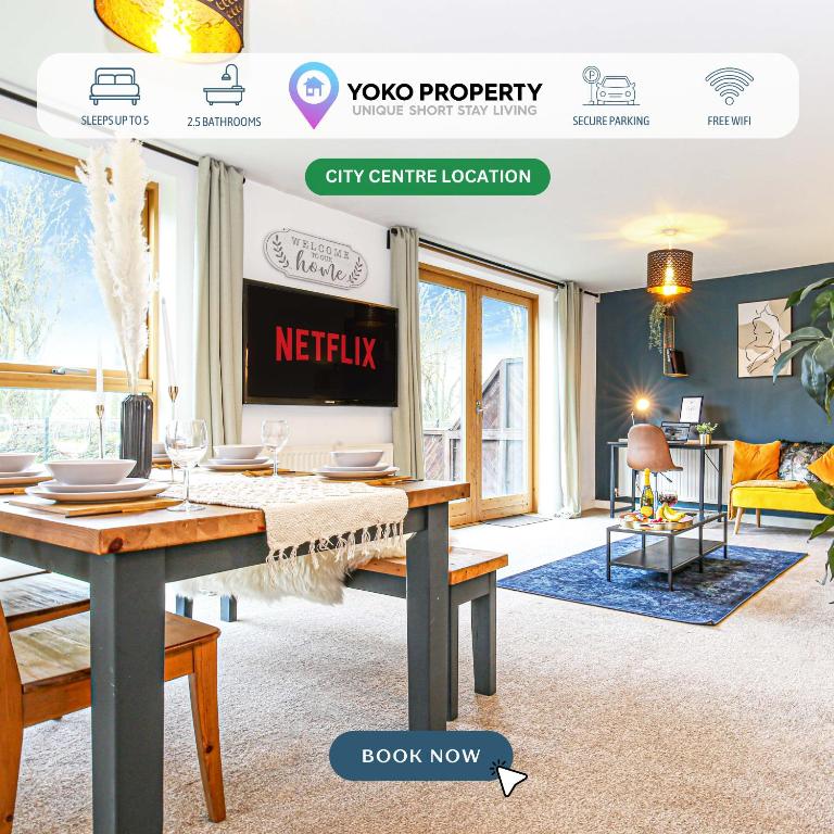 Beautiful City Centre Apartment with Free Parking, Fast-Wifi, SmartTV with Netflix and Private Garden by Yoko Property - Ferienwohnung Milton Keynes