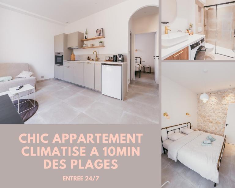 Chic T2 climatisé proche plages - B&B Châteauneuf-les-Martigues