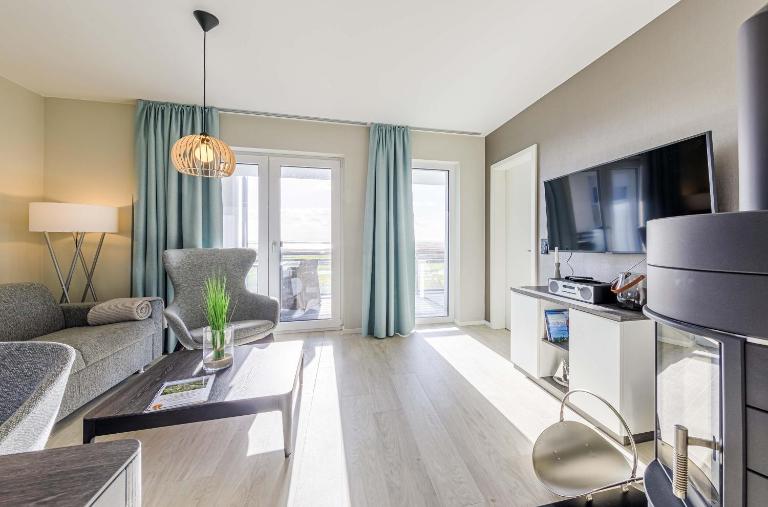 5 Sterne Ferienwohnung Stranddomizil mit Eckbalkon und Boddenblick - Ferienwohnung Ostseebad Wustrow