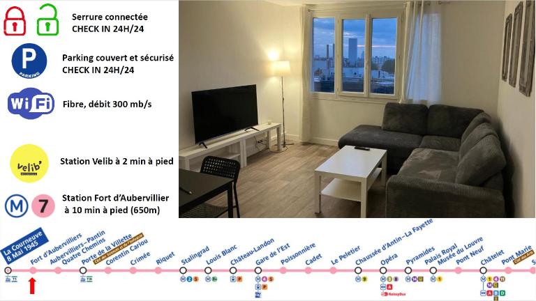 Logement spacieux à 15min de Paris - Free parking - Free wifi - B&B Pantin