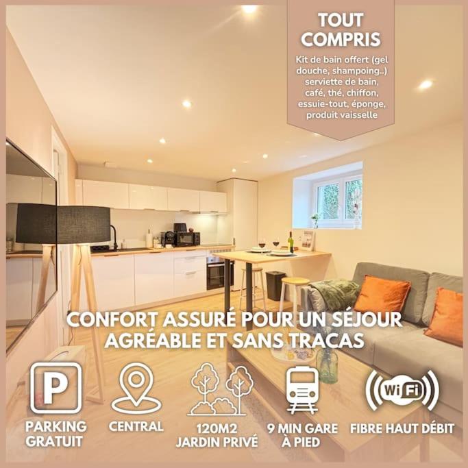 Le Saphir - Parking, Jardin Privé, Hyper-Centre & Calme - B&B Saint-Brieuc