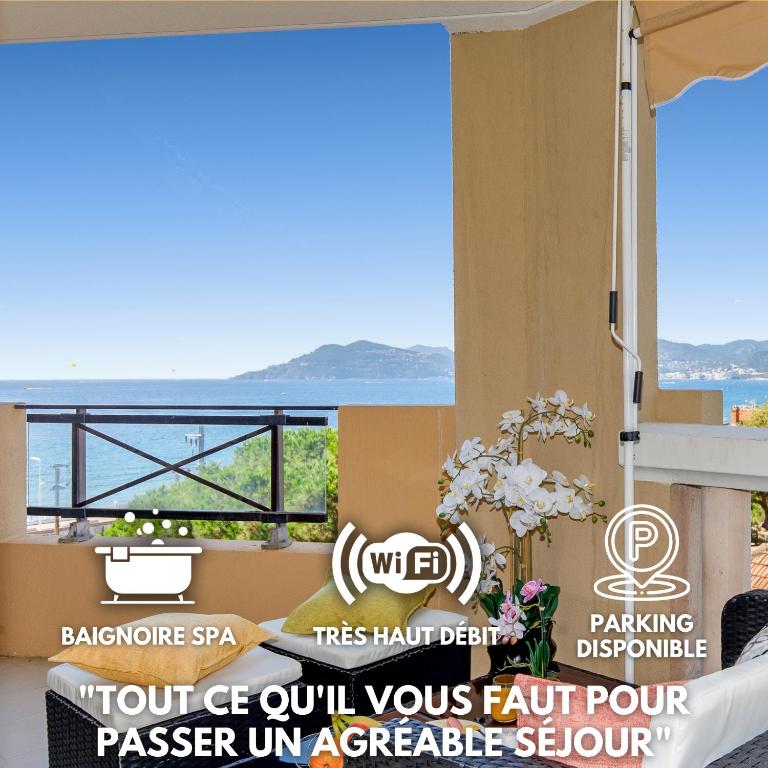 Balcon vue mer l Plage à 100m l Balnéo l Parking - B&B Cannes