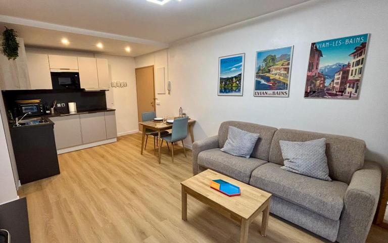 T2 - vue lac - 100 m du Hilton - Garage privé - 4 étoiles - B&B Évian-les-Bains