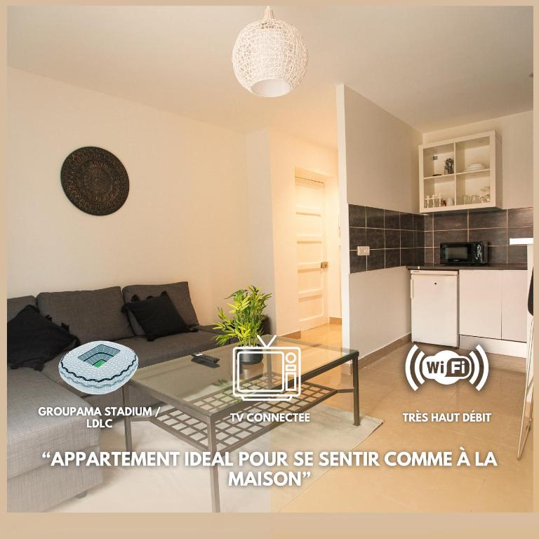 L'onde Douce - T2 Cosy - Proximité tram T3 & T7 - Bed and Breakfast Décines-Charpieu