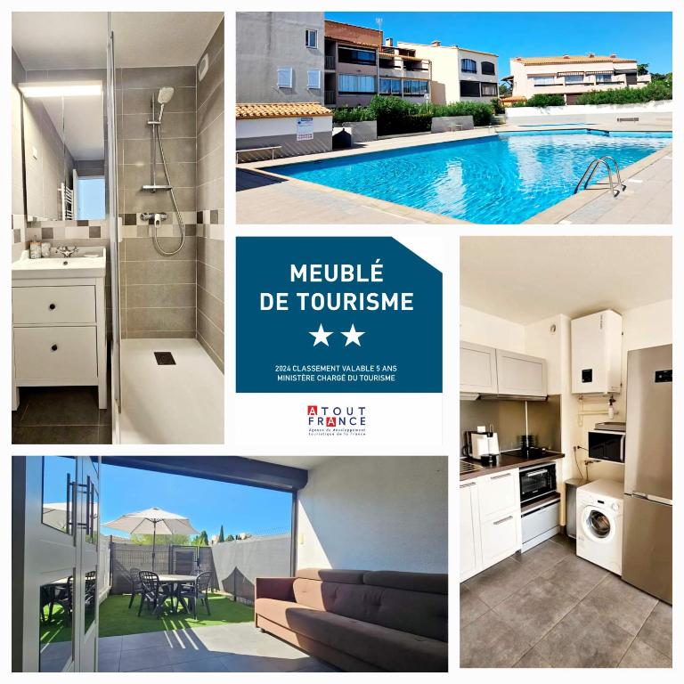 Studio, Terrasse et piscine, Proche centre et plages - B&B Le Cap D'Agde