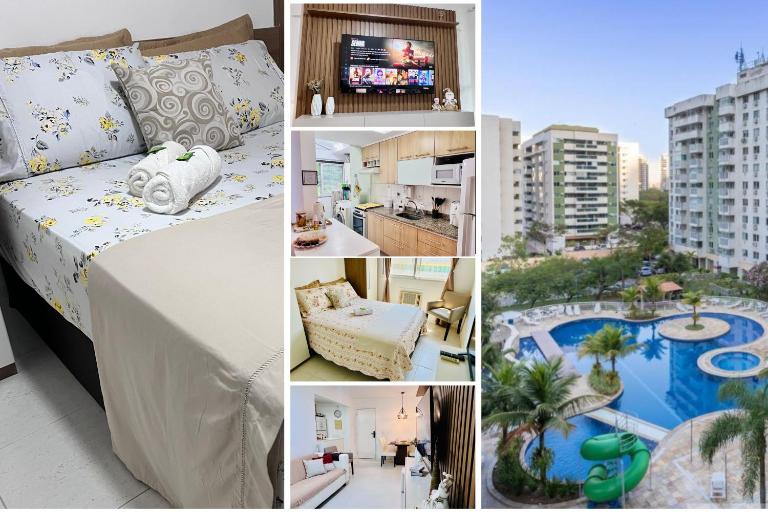 Apto 2 Quartos com Varanda em Frente ao RioCentro Barra Olimpica Wi-Fi Rapido Piscina Cozinha Completa e Estacionamento Portaria 24h Sala Homeoffice Brinquedoteca e Parquinho Infantil Ideal para Grupos Familias e Hospedes a trabalho - B&B Rio de Janeiro