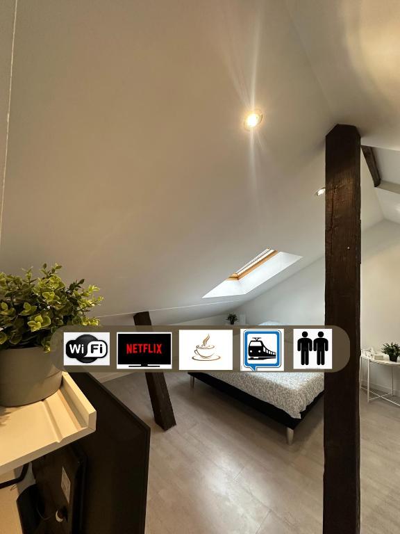 Le 5 - Beau Studio rénové, tout équipé, au calme, Mulhouse centre - stationnement gratuit - Chambres d'hôtes Mulhouse