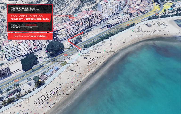 Céntrico, reformado, frente a playa de Alicante y piscina - B&B Alicante
