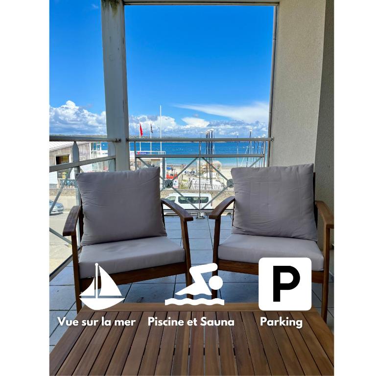 Appartement Cosy, terrasse vu mer, piscine, Sauna - WarmHouse - B&B Plougonvelin