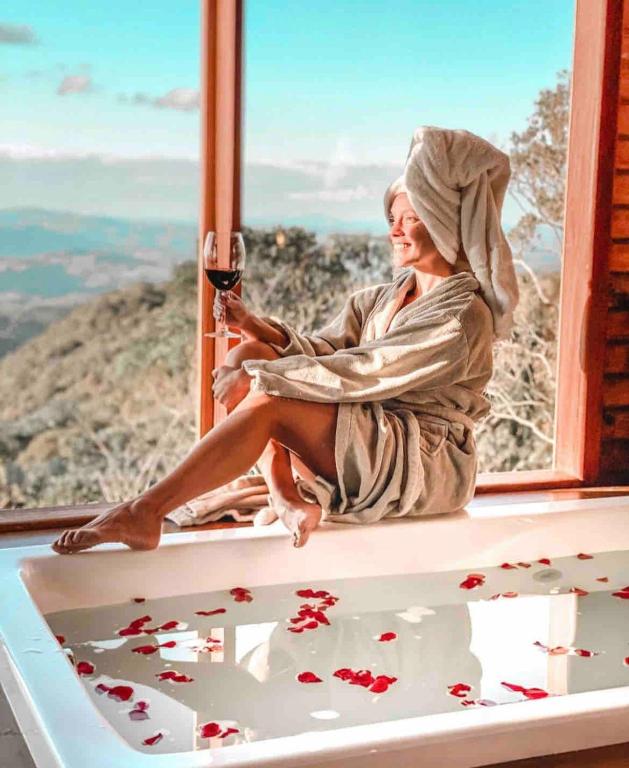 Cabana Xaxim com jacuzzi e vista incrível - Chambres d'hôtes Rancho Queimado