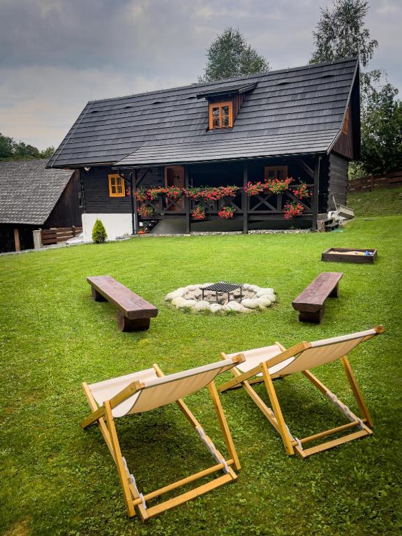 Traditional deer Cabin with Sauna - Chata Srňacie - B&B Dolný Kubín