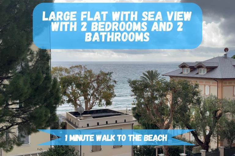 1 Min Walk from the Sea, with 2 Bed and 2 Bath - Ferienwohnung Alassio