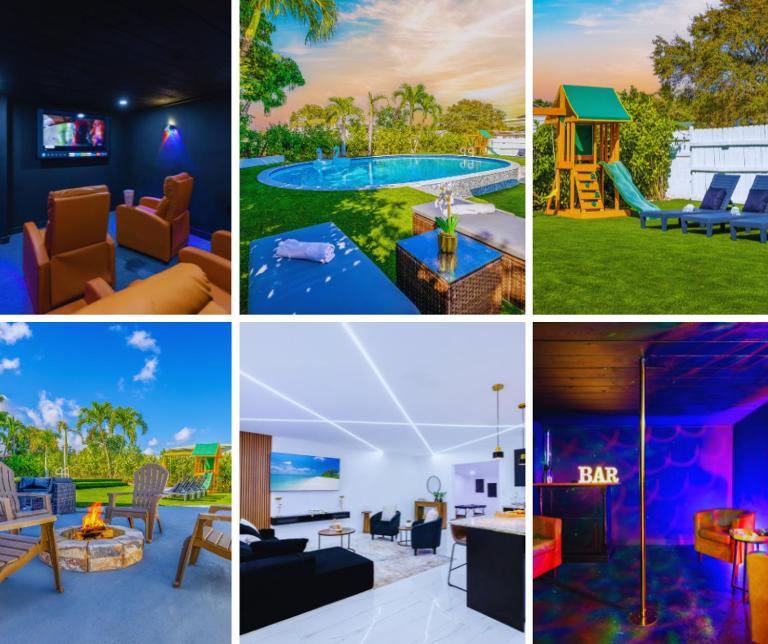 The Glow House w Cinema, Disco, Pool, BBQ, 9 beds - Chambres d'hôtes Ives Estates