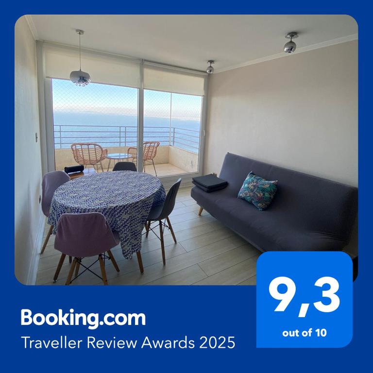 Departamento con vista al mar, de 2 dormitorios en Concon - B&B Concón