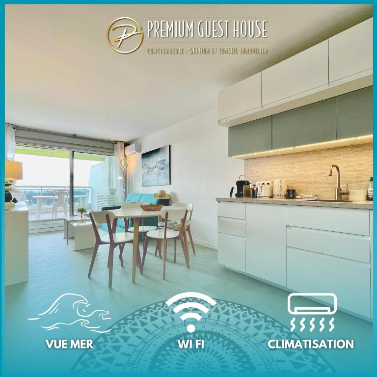 PGH N25 - Vue Mer, Première Ligne & Parking Privé - B&B La Grande-Motte