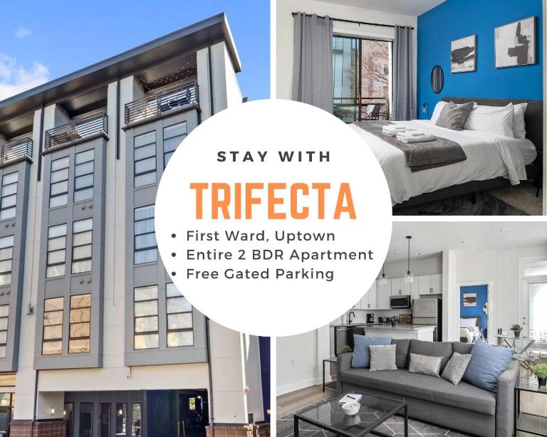 Modern Uptown 2BR Free Parking & Private Balcony - B&B Charlotte
