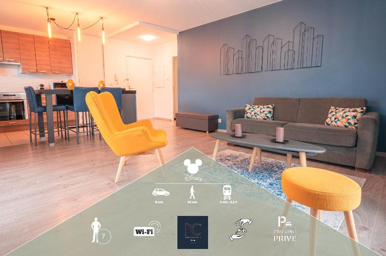 Disneyland-Paris 7 pers, Wifi, Parking privée - Ferienwohnung Montévrain