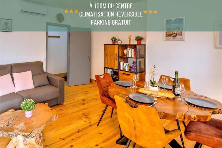 Grand T3, climatisé, calme, centre ville, parking, "Lyriade" - B&B Sarlat-la-Canéda