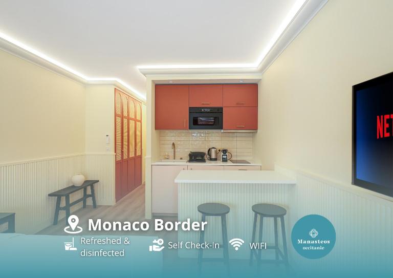 5 mn à pieds de Monaco - Sublime studio - DB - Bed and Breakfast Les Moneghetti