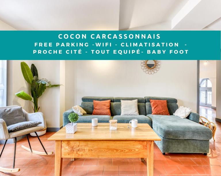 Cocon Carcassonnais - Free parking - Wifi - Climatisation - Tout équipée - B&B Carcasona