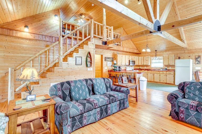 Fire Pit, Screened Deck: Riverfront Ozarks Cabin! - B&B Melbourne