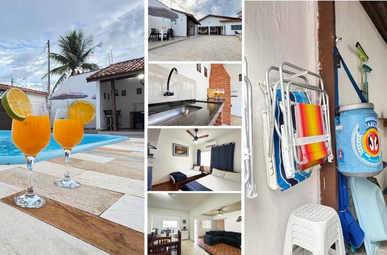 Casa terrea perfeita 100 m da praia do Arpoador, com piscina, aquecida churrasqueira, ar condicionado e 4 quartos - B&B Peruíbe