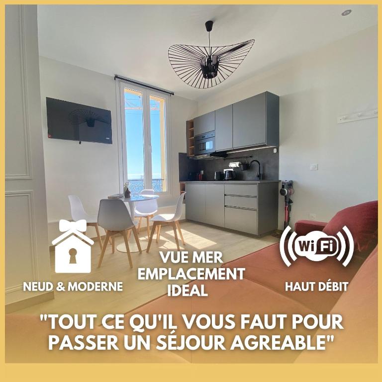 Appartement moderne climatisé Monaco vue Mer - B&B Cap-d'Ail