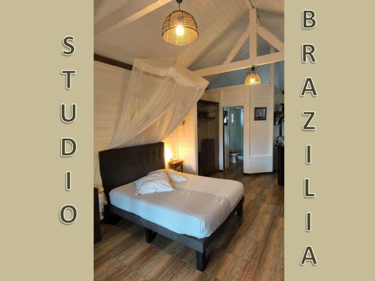 Studio BRAZILIA Bois et Nature, terrasse avec vue sur les Pitons - B&B Le Robert