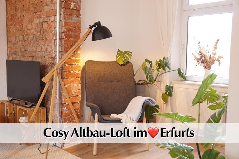 Helle Altbau FeWo mit Kingsize Bett, Smart-TV, Nobilia Küche - Nur ein kurzer Spaziergang in die Altstadt und zum Domplatz - Kostenlose Parkplätze in den umliegenden Straßen - Ausgewählte Tipps für Erfurt inklusive - B&B Erfurt