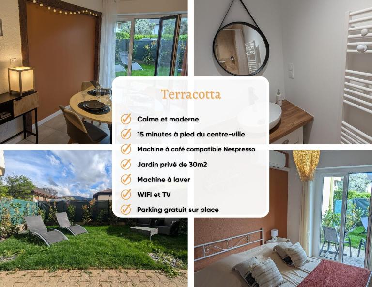 Élégant et calme avec clim et jardin privé - Appartement Terracotta - B&B Thonon-les-Bains