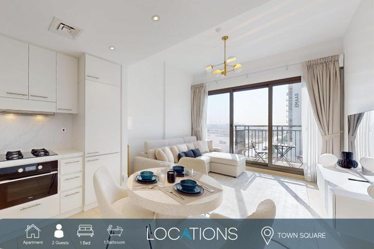 UNA Tower - Peaceful One Bedroom in Townsquare - B&B Dubái