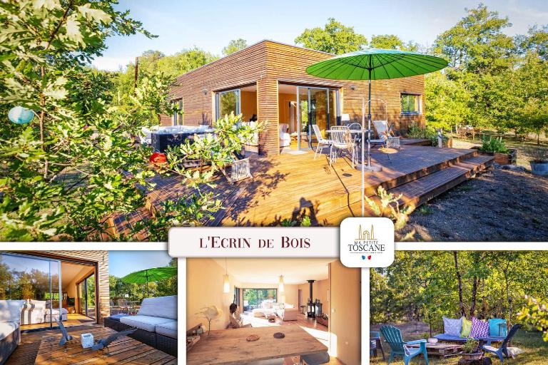 L'Ecrin de Bois - Maison d'architecte avec Spa sur un grand terrain arboré - B&B Cahuzac-sur-Vère