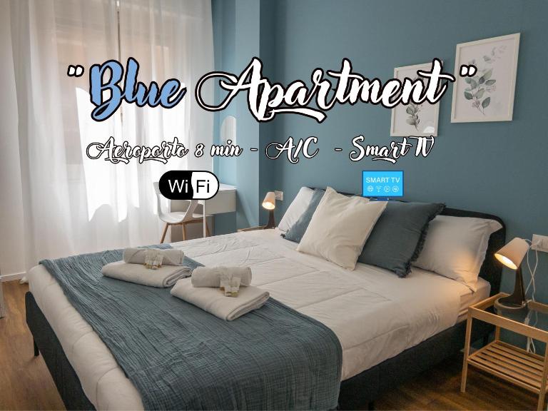 Blue Apartment - Airport 8 min - AC - Smart TV - Ferienwohnung Genua