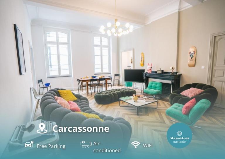Luxueux-Climatisation-3 chambres-2SDB-Garage -AJ - B&B Carcasona
