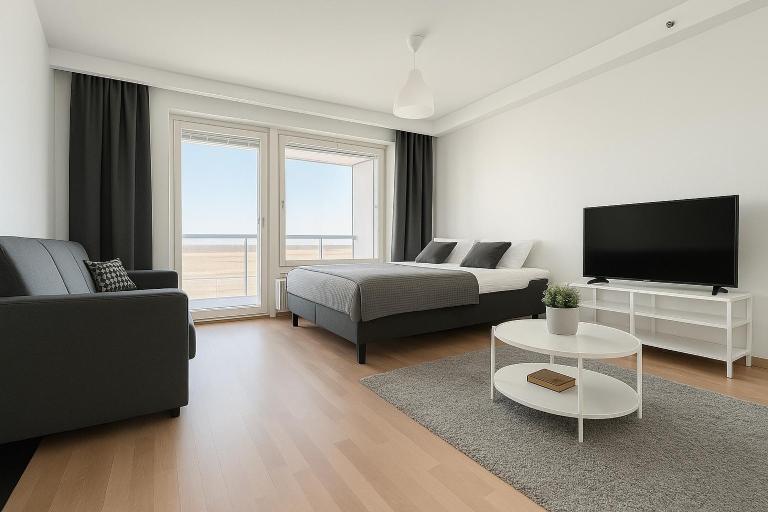 City Home Finland Panorama Suite - New Luxury Suite with Own SAUNA, One Bedroom, Spacious Balcony with City Views and Great Location next to Nokia Arena - B&B Tampere
