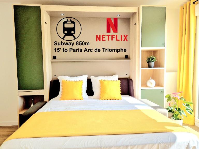 Stylish Stay Near Paris - 850m to Subway RER A - Netflix T1-4P - B&B Rueil-Malmaison