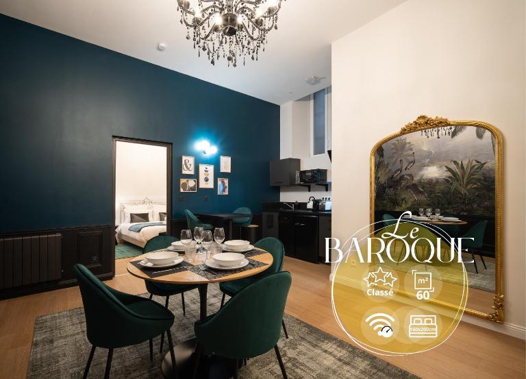 Le Baroque - Grand T2 Confort, Lit Queen Size - Bed and Breakfast Castres
