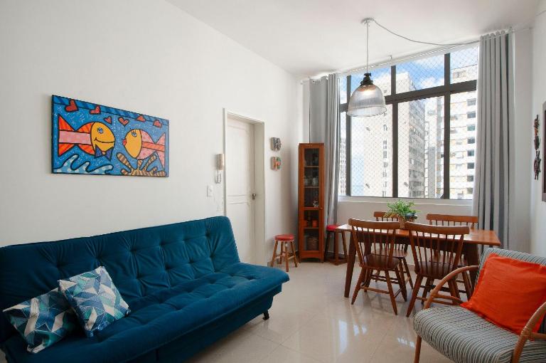 Apê Vista Mar c/ 1 Vaga - 50m Praia Pitangueiras - Ferienwohnung Guarujá