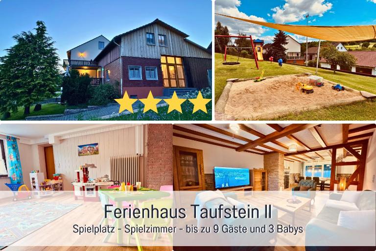 Ferienhaus Taufstein II - 3 Schlafzimmer - Garten -Spielzimmer & Terrasse mit Grill - bis 7 Gäste - Bed and Breakfast Herbstein