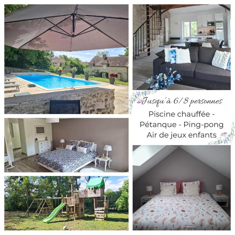 Le relais des clefs -Piscine chauffée, pétanque - 8pers - B&B Valpuiseaux