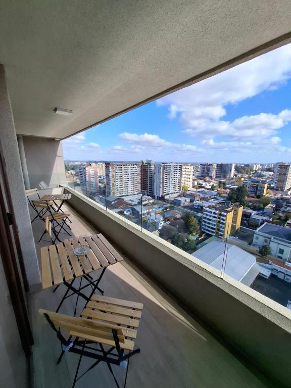 Dpto céntrico con increíble vista y terraza amplia - B&B Temuco