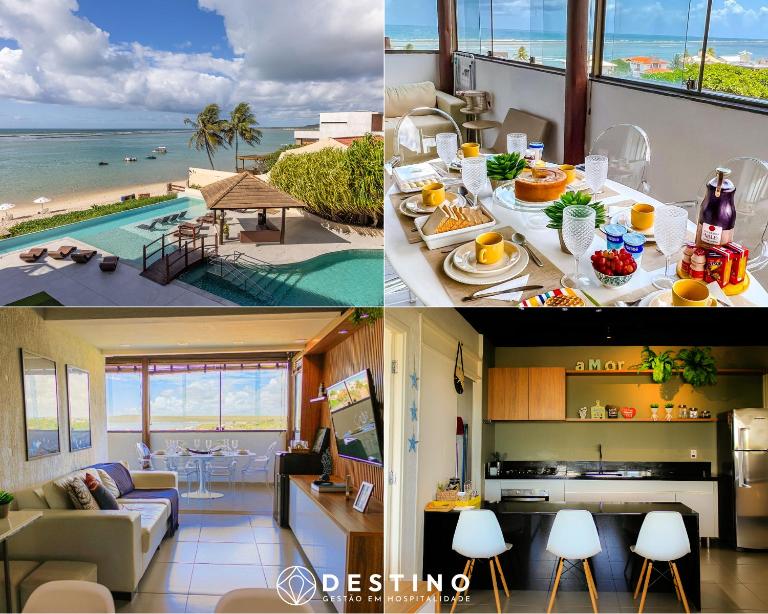 Beachfront Penthouse, Ocean View, Barra Bali! | Luxury | 3 Bedrooms | Destination BSM 402 - B&B Barra de São Miguel