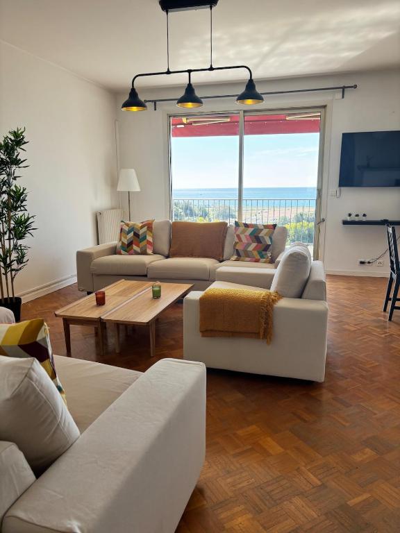 Splendid T6 Panoramic sea view Free Parking - Bed and Breakfast Cagnes-sur-Mer