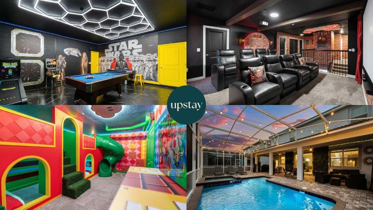 Upstay 9BR Villa w Pool & Cinema - Epic Universe - Chambres d'hôtes Davenport