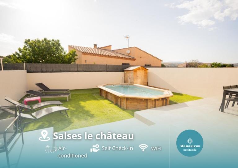 La Blanche de Salses 15 min Beach Pool AK - Bed and Breakfast Salses-le-Château