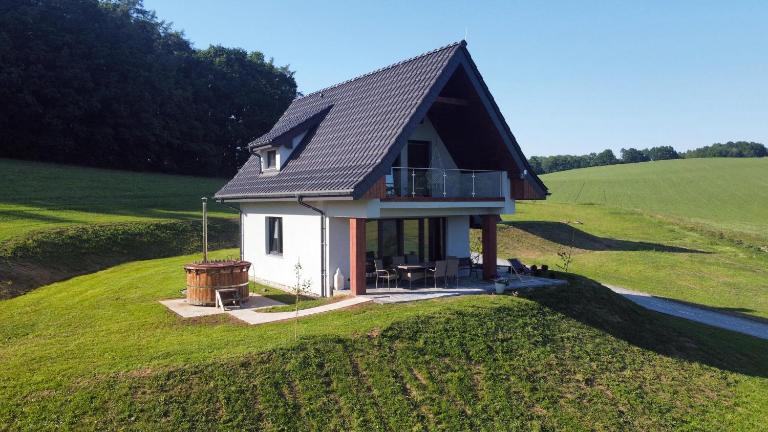 W Sercu Kotliny - luksusowe wille 8 osobowe z balią opalaną drewnem i widokiem na góry - Chambres d'hôtes Kłodzko