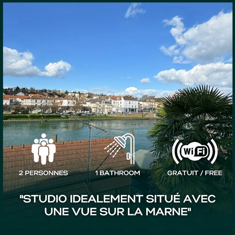 Le Cosy Lagny - Appartement Cosy avec balcon vue sur Marne - B&B Lagny-le-Sec