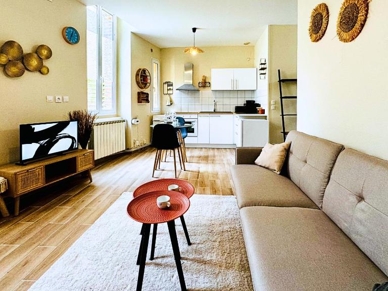 Le Saint Savinien - By 69ALSACELO - Patio Privé - Idéal Couple & Pros - Canapé convertible - Centre Ville - WiFi Fibre - Check-in Autonome - Parking Facile & Gratuit - B&B Sens