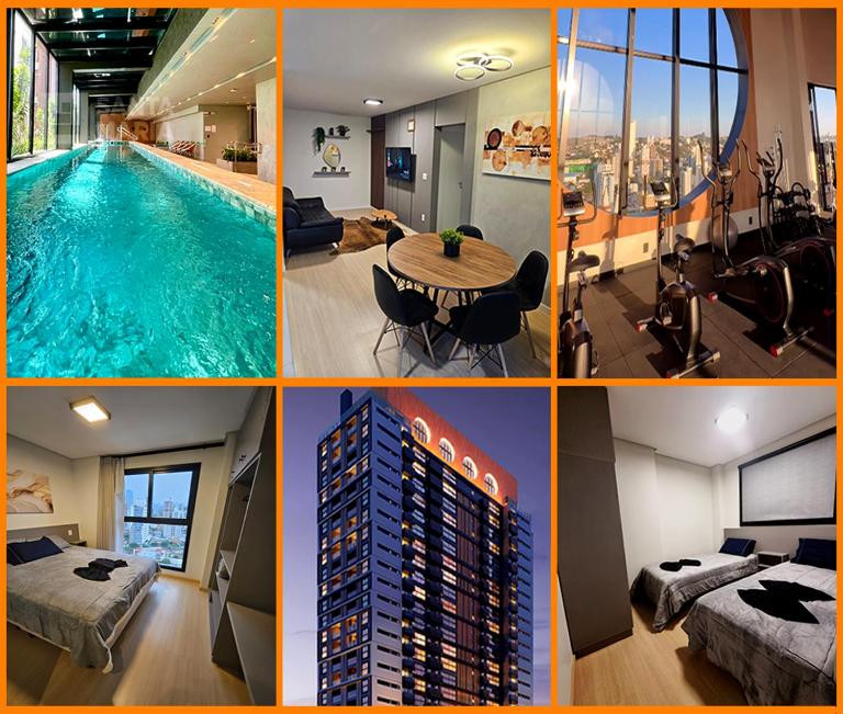 Apartamento 2 Quartos Premium com Suíte no Centro com Piscina, Academia e Garagem - Prédio de Alto Padrão - B&B Chapecó
